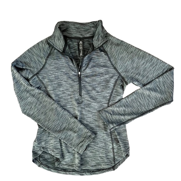 90 Degree By Reflex Black Marled 1/4 Zip Athletic Sporty Long Sleeve Shirt Small - Picture 2 of 13